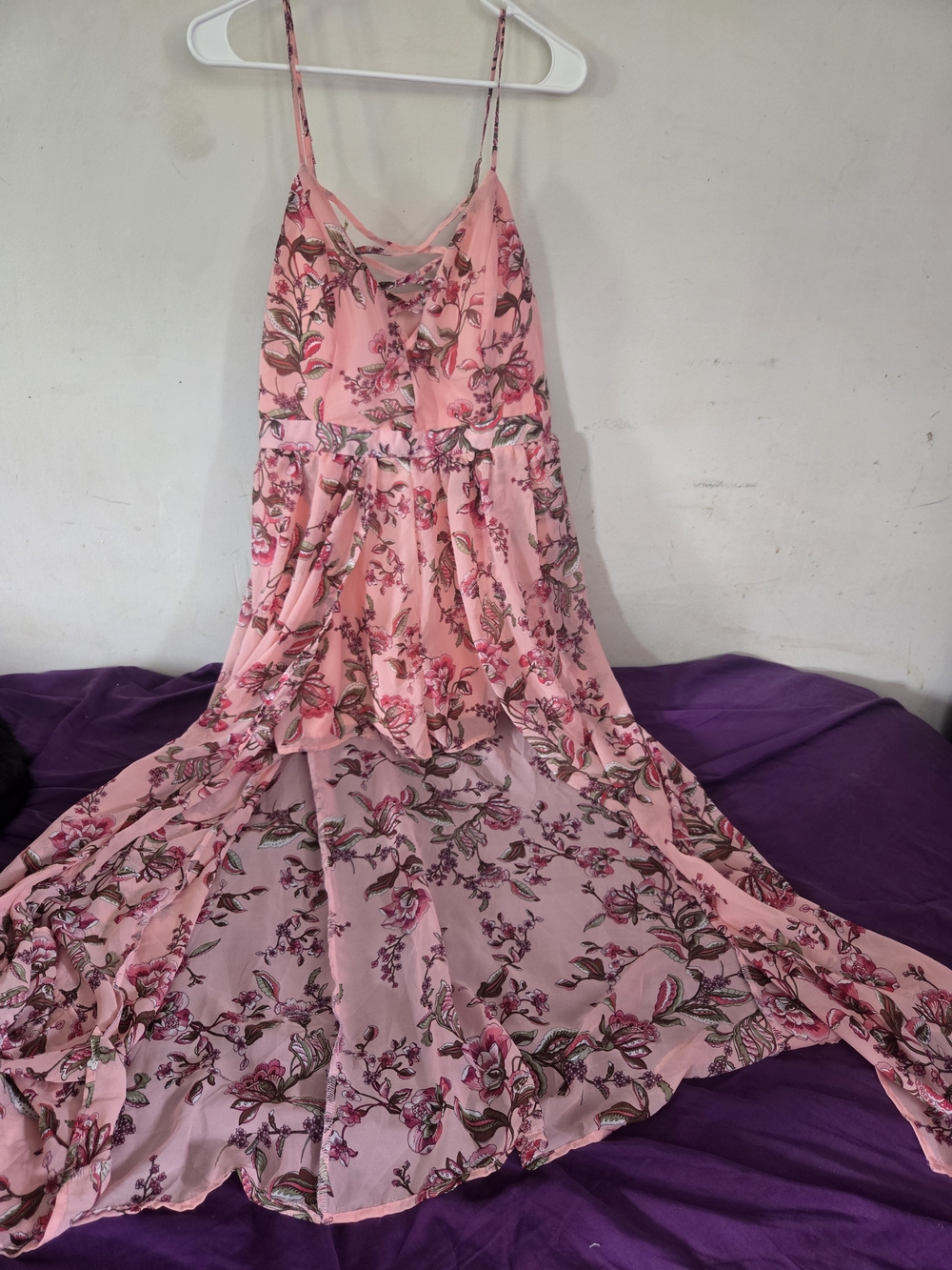 love J Pink Floral Romper with Spaghetti Straps